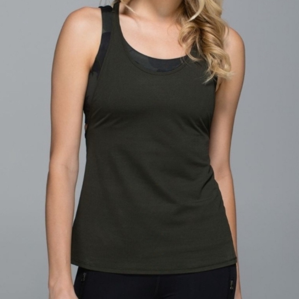 Lululemon All Sport Support Tank Gator Green size 4